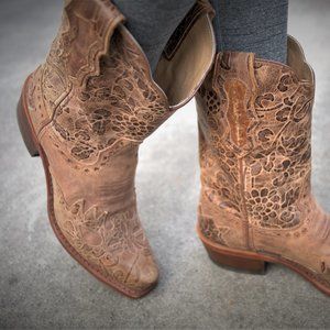 Embossed Leather Cowboy Boots